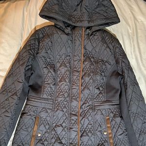 NWOT Black Quilted Jacket w/Hood